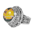 Pierres précieuses d&#39;océan naturel Jasper en argent sterling Vintage Style Design Ring Party Wear Jewelry